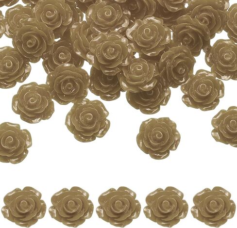 uxcell 50 Pcs Pink Resin Rose Flower Beads, 20mm Flatback Flower Charm Opaque Carve Rose Beads No Hole for DIY Jewelry Making Nails Sunglasses Shoe Hair Clip Home Decor in Saudi Arabia