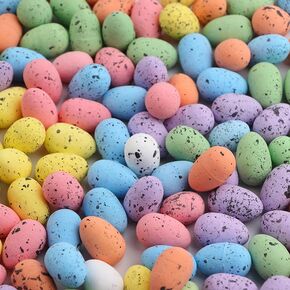 itoids 120 pcs 9 ألوان مصغرة البيض عيد الفصح الرغوة مرقص من بيض الطائر الاصطناعي الطاولة الربيعة إعداد مزهرية مزهرية مهرجان سلة عيد الفصح