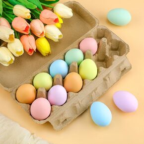 12 PCS Easter Ceramic Eggs Pastel Easter Easter Eggs Fake Nest Egg Easster Decoration for Easter Egg Hunt Crafts Bowl Basket Fulers Decor