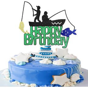 Sotpot Soccer Happy Birthday Cake Topper 1 Pack Glitter Happy Birthday Sign Soccer Player Cake Pick Decorations for Soccer Themed Birthday Party Cake Decoration Supplies, Black