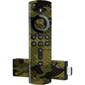 Mayyskins Carbon Carbon Skin for Amazon Fire TV Stick 4K - Green Camouflage | واقي ، دائم من ألياف الكربون المحكم | من السهل تطبيق الأنماط وإزالتها وتغييرها | صنع في الولايات المتحدة
