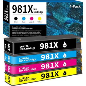 981x خراطيش حبر عالية العائد 4 حزمة L0R12A L0R09A L0R10A L0R11A استبدال HP 981 981X خرطوشة الحبر على مستوى الصفحة 556 556DN 556XH 586 586DN 586F PRINTER INK