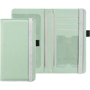 ACdream Checkbook Cover, Leather RFID Blocking Check Book Wallet, Protective Premium Business and Personal Duplicate Checks Holder, with Credit Card Slot for Women Men