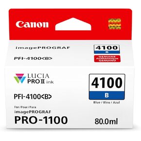 Canon PFI-4100 Genuine Blue Ink Tank, Compatible with imagePROGRAF PRO-1100 Printers