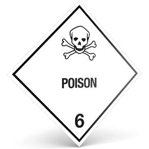 نقطة. الملصقات - Hazard Class 6 Dot Poison 6 ملصقات مربعة 4 "× 4" - 500 ملصقات لاصقة لكل لفة ، مصنوعة في الولايات المتحدة الأمريكية بواسطة Kenco (1)