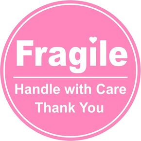 Fragile Shipping Sticker,2inch 300pcs Pink Fragile Sticker for Boxes,Bag Shipping