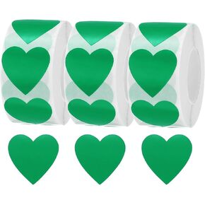 MECCANIXITY 1500 Labels White Heart Stickers 1 Inch Heart Shaped Sticker Labels Self-Adhesive Cute Decals for Envelope Valentine's Day Scrapbook Award Charts (3 Rolls, 500 Labels Per Roll)