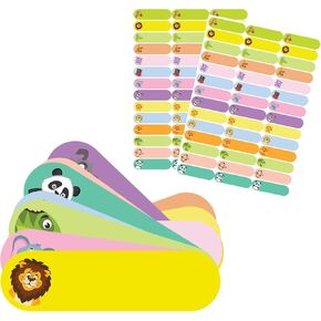 Kids Name Tags | 3 Sheets - 126 Counts | 2.64 x .69 Inch | Adhesive Stickers | Baby Bottle Labels, Clothes, Books, Lunchbox, Bags | Small Business Supplies | 14 Colurs