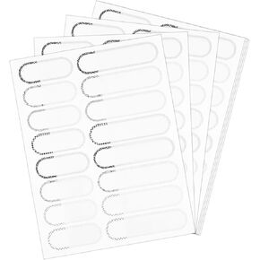 160 Pcs Multipurpose Waterproof Label Removable Write On Stickers Reusable Custom Name Labels Easy Peel Off and No Residue Dishwasher for Kids Business Office Freezer Microwave(Black & White)