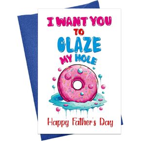 Funny Fathers Day Card for Husband Boyfriend Him Men Sexy Naughty Fathers Day Greeting Card for Husband Boyfriend Fiance from Spouse Wife Girlfriend Naughty Husband Gift Card with Envelope