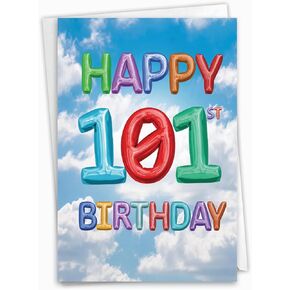 NobleWorks - Milestone Birthday Greeting Card with Envelope (4.63 x 6.75 Inch) - Big Day 101 C2764MBG