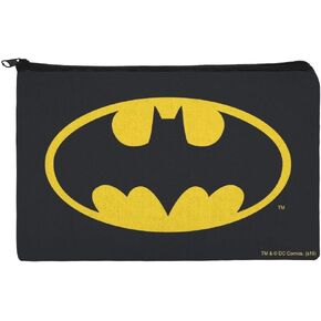Batman Classic Bat Shield Logo Logo Pency Pen Organizer Zipper Case
