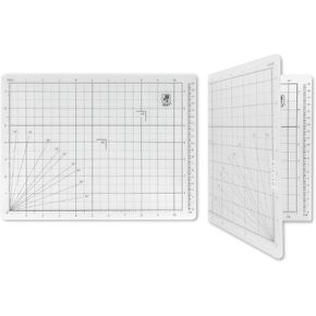 Note Imat Flip Cutting Mat ، A4 (إصدار بوصة) ، 9 "x12" (22 × 30 سم) ، قابلة للطي ، أمامي الشبكة ، ونقاط CM للخلف ، للحرف اليدوية ، ملصقة شريط واش ، أختام محفوظة يدويًا ، صنع دفتر ملاحظات (روز وردي)