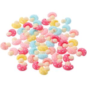 50pcs الفطر سحر الشكل ، ميني راتنجات الراتنجات اللطيفة زخرفة لصنع الحرف