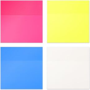 200 Sheets Transparent Sticky Notes Clear Sticky Notes See Through Sticky Notes 3x3 Inch Clear Note Pads Waterproof Translucent Post It Notes for Books Annotation Office School Supplies (4 Colors)