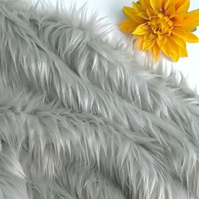 Bianna Silver Gray Grey Faux Fur Fabric, by The Yard, American Seller, Luxury Shag Shaggy Material for Crafting, Sewing, Costumes, Fursuits, Home Decor (20x60 inches)