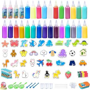 Tsmjuwnd Magic Water Toy Toy Kit ، Aqua Fairy Water Gel Kit ، مجموعات صانع Squishy Diy مع 33 من الهلام السحري و 20 مجموعة من مجموعات الحرف للحفلات هدية عيد ميلاد عيد الميلاد للأطفال