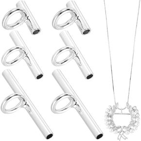 6PCS Pin to Pendant Converters, Brass Brooch Necklace Adapter, Gold/Silver Metal Brooch Pin Converter to Pendant for DIY Jewelry Making, Crafts Accessories (8 mm, 13 mm, 20 mm)