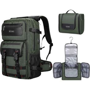 WITZMAN Carry On Travel Backpack for Men Duffle Bags Fit 17 Inch Laptop Airline Approved Laptop Backpack and Toiletry Bag Large Hanging Multi-organization Bathroom Bag
