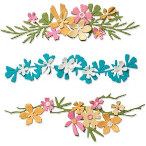 Sizzix Thinlits Die Set-Woodland Borders, Silver