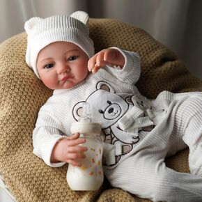 BABESIDE Lifelike Reborn Baby Dolls Boy - 20-Inch Baby Soft Body Realistic-Newborn Baby Doll Real Life Baby Dolls with Complete Accessories for 3+ Years Old Gifts
