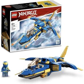 Lego Ninjago Jays Thunder Jet Evo ، طائرة لعبة Ninja القابلة للترقية مع Jay Mini Figure ، فكرة هدية عيد ميلاد للأطفال من 7 سنوات 71784