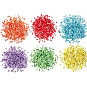زخارف قوس قزح Sprinkletz - 1800 قطعة صغيرة من البوليمرات الطينية للحرف اليدوية وبطاقات القصاصات والشراء - النجوم والزهور و pinwheels