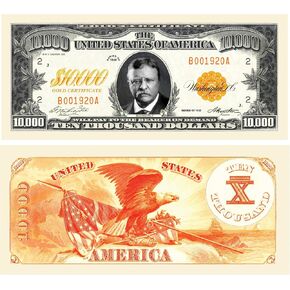 American Art Classics Pack of 100 Bills - $10,000.00 Ten Thousand Dollar Gold Certificate Novelty Bill - Not Real Currency