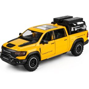 Dodge Mammoth Pickup Truck Simulation car Alloy Toy Tyrannosaurus Rex Model boy Collection Ornament Gift （red）