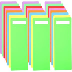 50 PCS Library Book Dividers with 110 PCS Library Shelf Dividers 4 × 12 بوصة فواصل الجرف البلاستيكية وعلامات رف الكتب الملونة المتنوعة لمكتبة الرفوف