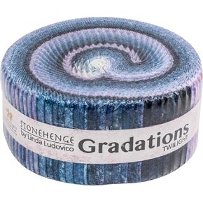 Linda Ludovico Stonehenge Gradations II Twilight Strips 40 2.5-inch Strips Jelly Roll Northcott, Assorted, SGRAD40-47