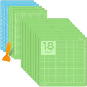 حصيرة قطع Gwybkq لـ Cricut ، 12x12in و 8.5x12in ، 18 حزمة ، خضراء ، حصيرة رغوة لاصقة