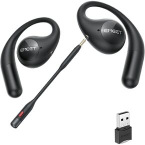 سماعات أذن مفتوحة من EMEET Airflow، سماعات بلوتوث 5.3 لاسلكية مع ميكروفون قابل للفصل، وقت تشغيل 40 ساعة، IPX5، سماعات أذن لاسلكية، اقتران متعدد النقاط، التحكم في التطبيق، راحة فائقة (أسود) in Kuwait