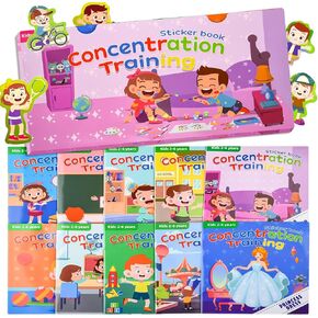 كتاب نشاط Astaron 10 Pack Sticker للأطفال الصغار 2-6 ، لعبة ملصق التدريب على التركيز ، Travel Toys Airplane أنشطة التعلم التعليمي التعليمية الحسية تفضل للأطفال