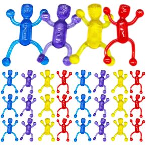 36Pcs Wear-Resistant Mini Figure Sticky Hands and Gecko Toys for Kids - Ideal for Party Favors, Easter Basket Stuffers, Classroom Prizes, and Birthday Goodie Bags Easter Basket Sticky Hands Lizard Toy