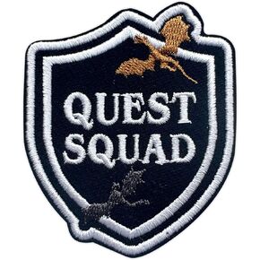 Quest Squad Embroidery Patch for Clothes Backpacks Hats Jeans Bags, Fourth Wing Size 3" Iron Patch or Sew On Patches, Fantasy Reader Applique Embroidery Patches, Funny Gift for Book Lovers