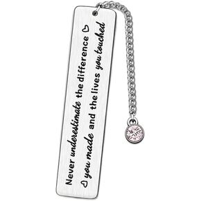 Retirement Leaving Gifts for Coworkers Employee Nurse Teacher Graduation Bookmarks Inspirational Gift for Women Men Never Underestimate The Difference You Made Bookmark