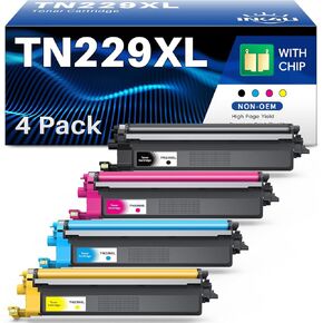 ink4u متوافق مع خراطيش TN229XL Toner Toner 4 حزمة استبدال Brother TN229XL 229XL TN229 خراطيش الحبر لاستخدامها مع MFC-L3780CDW HL-L3280CDW MFC-L3720CDW HL-L3220CDW
