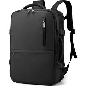 Long Keeper Travel Backpack - Women Men Expandable Waterproof Laptop Backpack Casual Carry On Bag With USB Charging Port (Grey)
