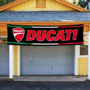 Flag Motorcycle Racing Car Banner (2x8ft,Heavy Duty, Durable 150D Polyester) Brass Grommets For Outdoor Room Man Cave