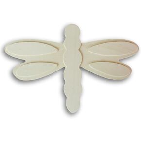 Unpainted Layered Dragonfly Wood Shape Decor - 4 3/8 x 6 7/8 x 1/4 Inch - for Arts and Crafts