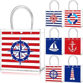 24 PCS World Map Favor Facs with Handle Travel Clear PVC Goodie Gift Fags First Birthdy Supplies