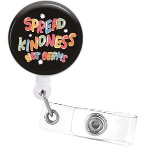 Badge Reels Retractable with Alligator Clip Rainbow Spread Kindness Name ID Card Badge Holder for Nurse Doctor Teacher Student Office Work