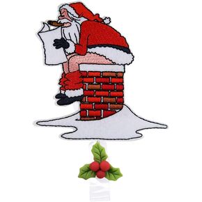 Santa pooping القبيح عيد الميلاد القابلة للسحب شارة معرف علامة هوية ، حامل معرف الممرضة ، بطاقة مفتاح RN