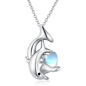 MEDWISE Sterling Silver Mommy Rabbit Baby Bunny Necklace Mother Daughter Necklace Jewelry I Love You To the Moon and Back Generation Pendant Necklace Gifts for Mother’s Day Birther Day Eaters Day