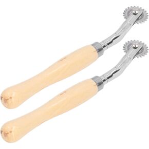 Kadimendium Paper Perforator Tool, Tracing Wheel Sewing Real Wood Handle Strong Clamping Force for Leather for Cloth for Paper