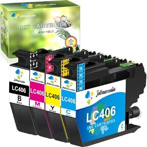 LC406 Ink Cartridges for Brother Printer Replacement for Brother LC 406 LC406XL Ink Cartridges Use with MFC-J4535DW MFC-J4335DW MFC-J4345DW MFC-J5855DW MFC-J6555DW MFC-J6955DW Printer (4 Pack)