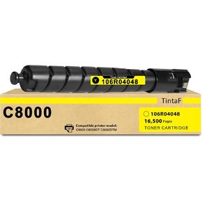 Versalink C8000 حبر خرطوشة الحبر بديل أصفر لـ Xerox C8000 Toner 106R04048 Toner المعاد تصنيعها لطابعة Versalink C8000DT C8000DTM (حزمة واحدة ، عائد صفحة عالية: 16،500 صفحة)