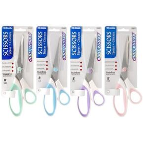 BAZIC 8" Pastel Soft Grip Multipurpose Stainless Steel Scissors