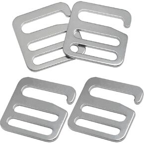 4PCS G Shape Buckle Stainless Steel Silver For Backpacks Shoulder Bags Handbags Belt Fasteners Luggage Climbing Buckles Outdoor Webbing Clips Adjustable